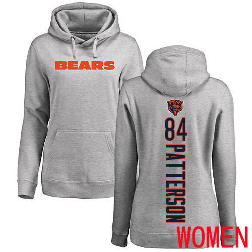 Chicago Bears Ash Women Cordarrelle Patterson Backer NFL Football 84 Pullover Hoodie Sweatshirts